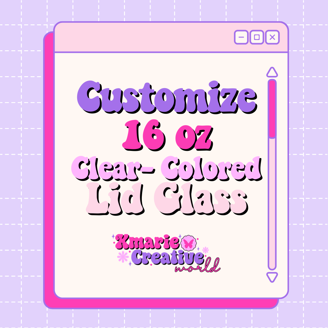 16oz Clear Glass Colored Lids