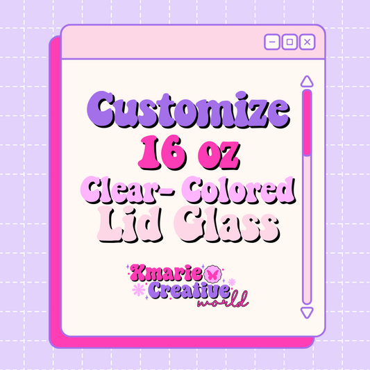 16oz Clear Glass Colored Lids